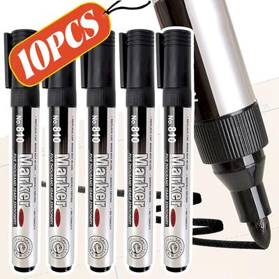 10-1 Stück Dicke Spitze Permanent Farbe Marker Schwarz Öl Wasserdicht DIY Signatur Stift für Papier Marker Schnell Trocknender Marker Stift für Kunst