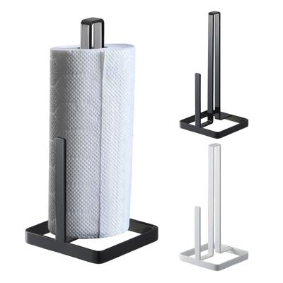 Roll Paper Holder with Non-Slip Stable Base Heavy-Duty Stainless Steel Paper Towel Holder Modern Standing Countertop Dispenser