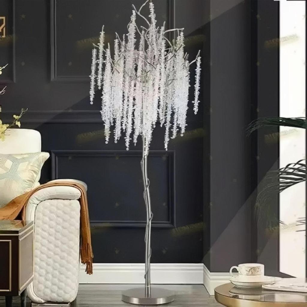 Elegant Crystal Table Lamp: French Art Deco Branch Design for Luxury Living and Dining Spaces