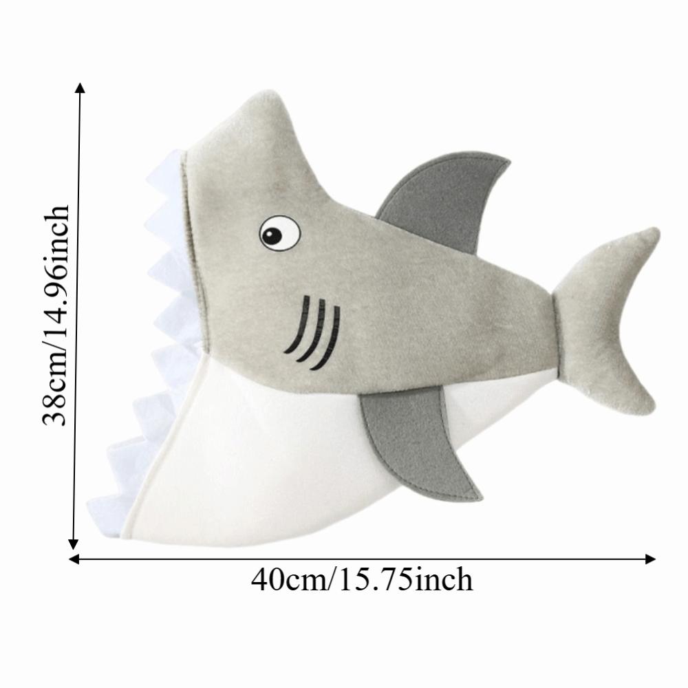 Creative Shark Party Hat Cartoon Plush Animal Cap Costume Accessories Shark Head Cover  Photo Props