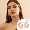 Vintage Geometric U-Shape Link Hoop Earrings for Women Trendy Punk Metal Round Circle Piercing Earrings Jewelry Accessories Gift