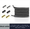 Flat No Tie Shoe Laces Black White Shoelaces for Sneakers Elastic Laces Without Ties Kids Adult Quick Lace for Shoes Rubber Band