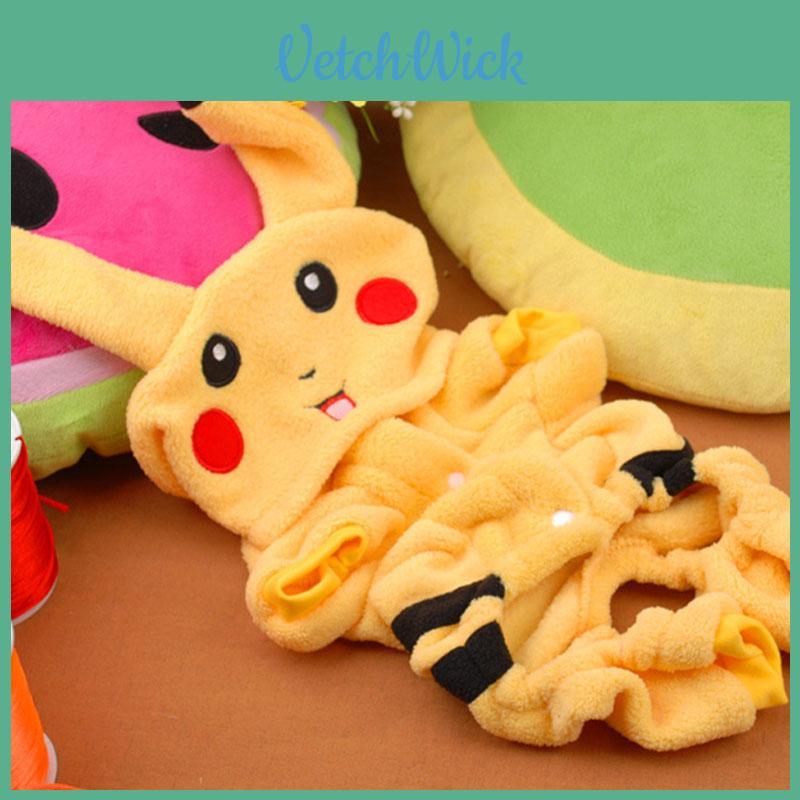 Roztomilý kostým pro mazlíčky Pokémon Go s designem Pikachu s kapucí pro psy a kočky