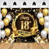 Sfondo Palloncini Glitter Oro Nero per Festa 18° Compleanno, Bar Mitzvah Perfetto per Donne, Uomini, Ragazzi e Ragazze Fotografia-Arazzo