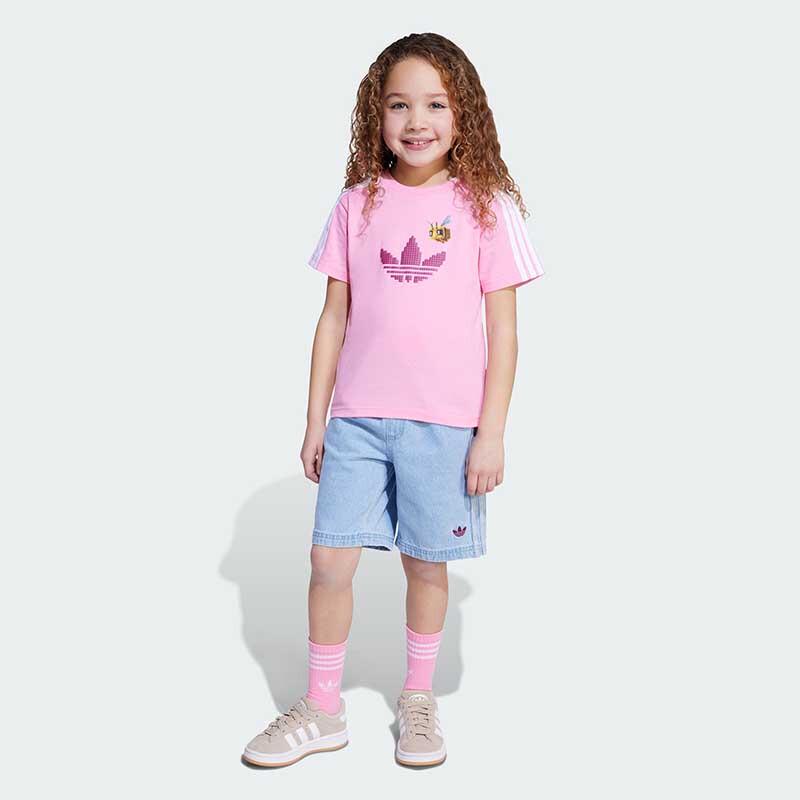 adidas Girls' Minecraft Trefoil Sports Short Sleeve Set