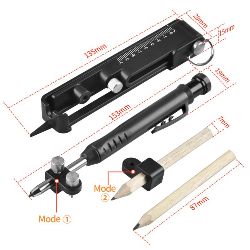 Multifunction Scribing Tool Adjustable Profile Scribing Ruler Measuring Tool
