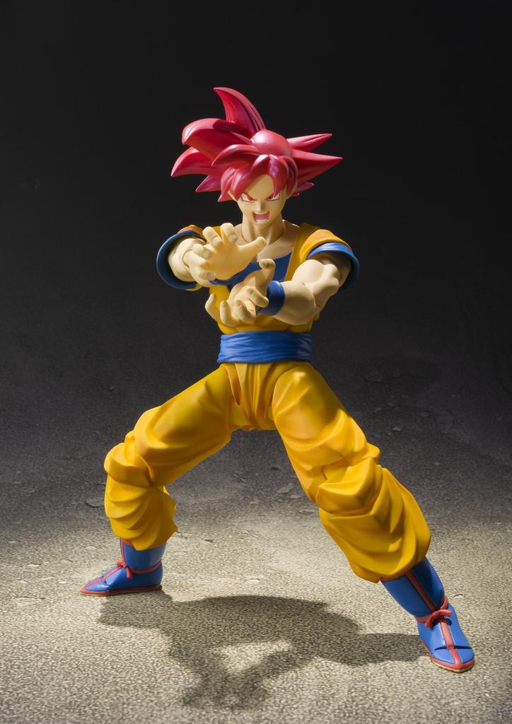 Bandai Figurka DBZ Son Goku Super Saiyan God Czerwone Włosy SH Figuarts 14cm 4549660175643 - - -