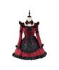 YZZYQQ Alice Princess Maid Cafe School Festival Uniform Little Devil Maid Anime Idol Cute Outfit with Gothic Lolita Wine Size 2XL Women's Costume,