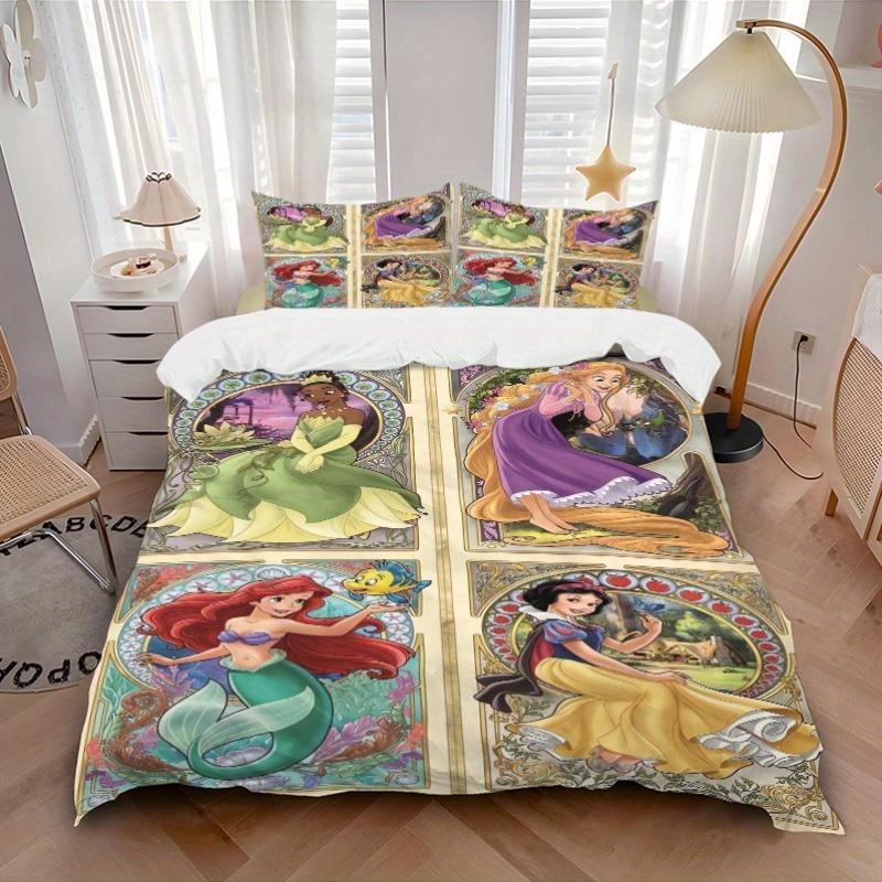 3pcs The Little Mermaid Ariel & Friends Bedding Set - Includes Quilt Cover and Pillowcases, Suitable for All Seasons, Machine Washable - Ideal Gi