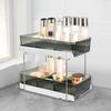 2 Layers Desktop Organizer Cosmetic Holder Stainless Steel Frame Rustproof Modern Multifunctional