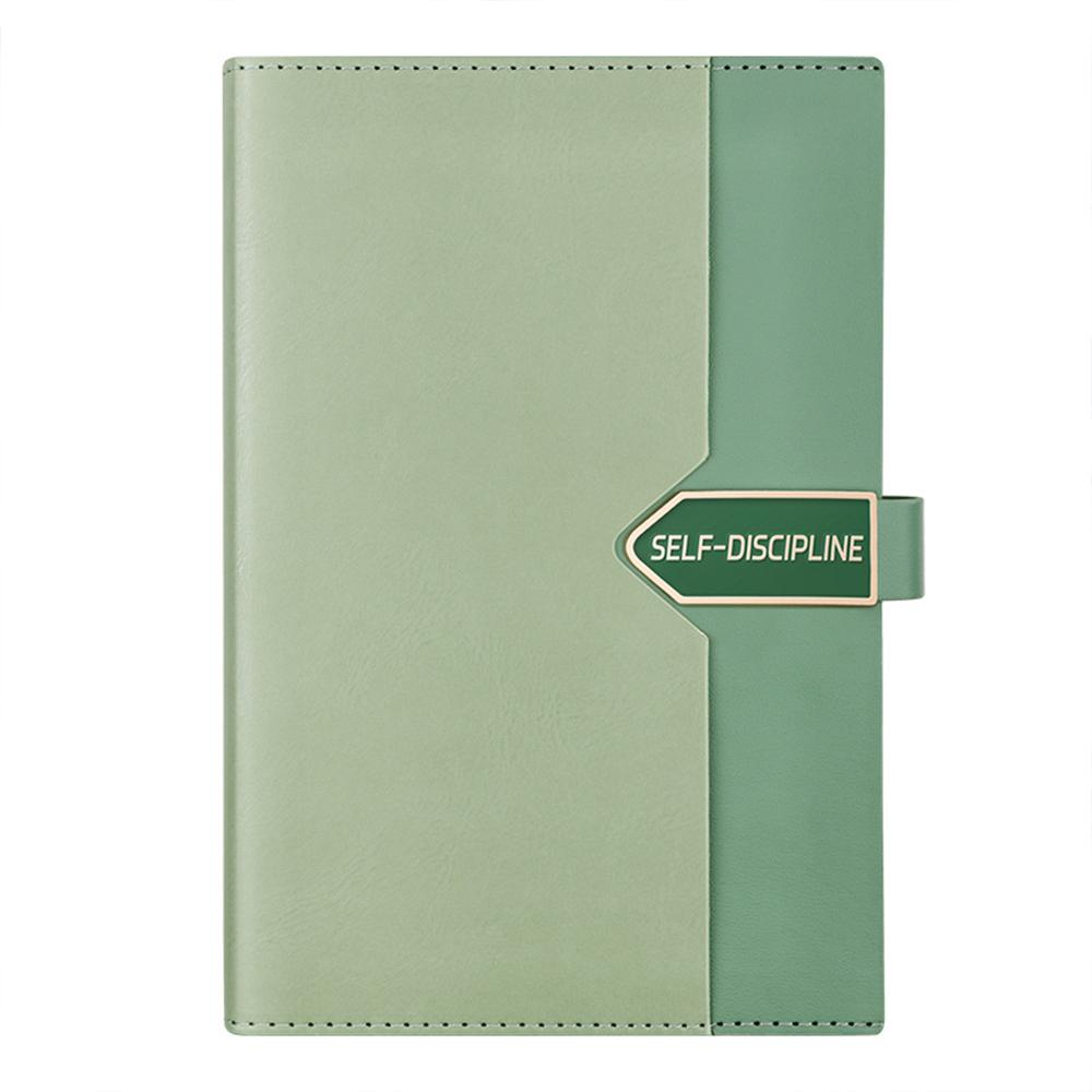 (can Engrave Logo) A5 Business Buckle Notepad, Student Subject Notebook, Leather Cover, Thickened Lined Inner Pages Meeting Minutes, Travel Log