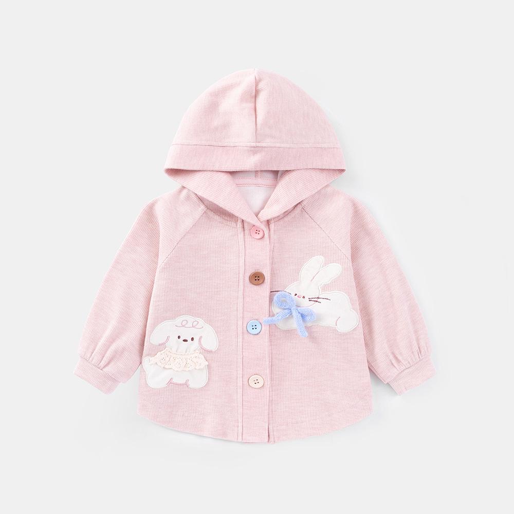 2025 Spring & Autumn Stylish Girls' Hooded Cardigan - Korean Baby Outerwear
