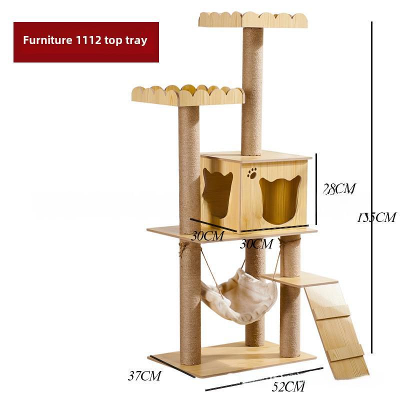 

Лазалка и лежанка для кошек - дерево с когтеточкой, подставкой для заточки когтей, платформой для прыжков и смотровой башней.