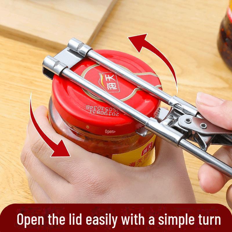 Stainless Steel Multifunction Non-Slip Adjustable Can Opener Kitchen Gadget
