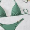 Triangle Strap Pearl Sexy Bikini Split Swimsuit