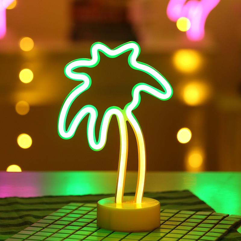 Neon Moon Lamp Holiday Light Flamingo/Heart/Moon/Pineapple/Christmas Tree LED Night Light for Home Festival Wedding Party Decor