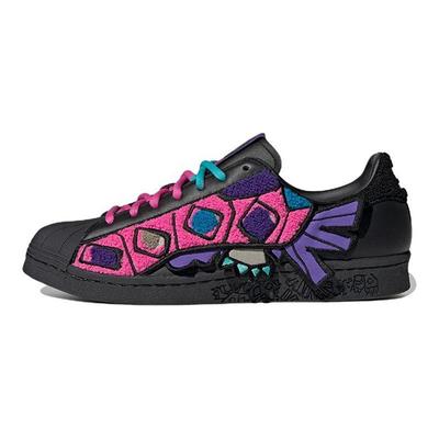 Originals Han Meilin X  Superstar 80S Chen Long Leather Low-Top Sneakers Unisex Sneakers Black Pink Purple ID4381