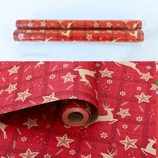 Vánoční balicí papír 16 stop/33 stop Sob Santa Claus Balicí papír Vánoční zvonek Role balicího papíru pro slavnostní dárky Párty dobroty