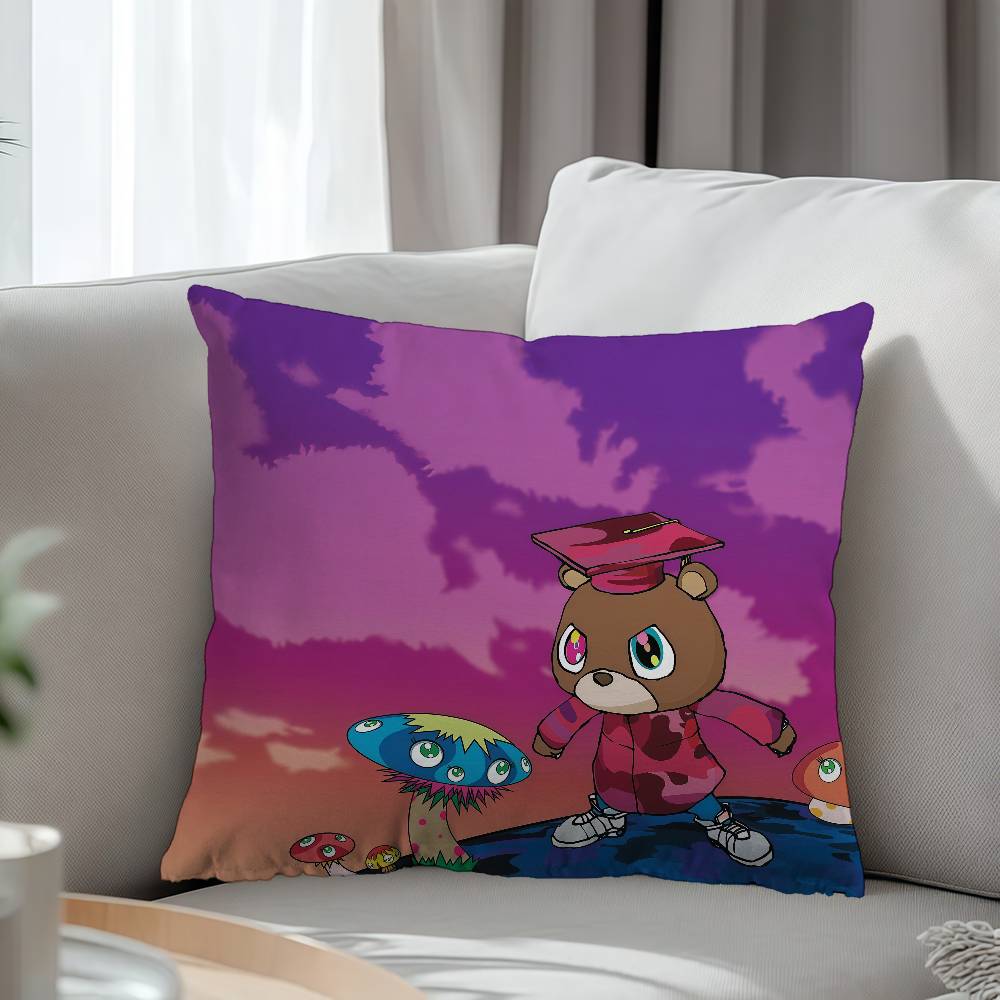 Kanye West Album Dropout Bear Personalized Pillow Cover Kids Bedroom Wild Party Decor Pillowcase Kid Birthday Shower Gift