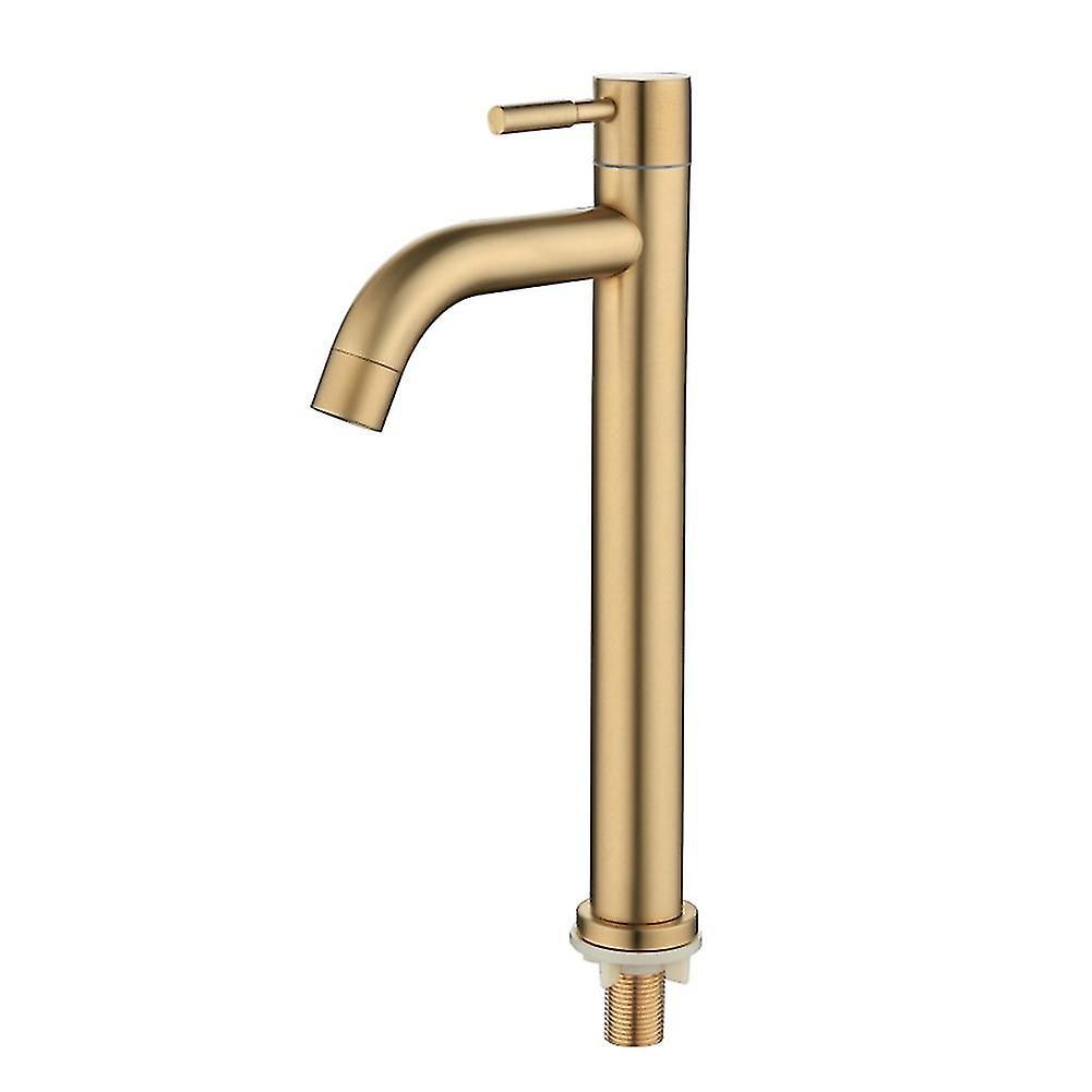 Brush Gold Single Cold Basin Faucet 304 Material Basin Mixer Bathroom Sink Faucet Water Wash Mixer