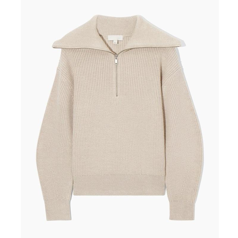 Damen Rollkragen Locker Revers Gestreifte Strickware Damen Pullover Halber Reißverschluss Lässig Mode Damen Pullover