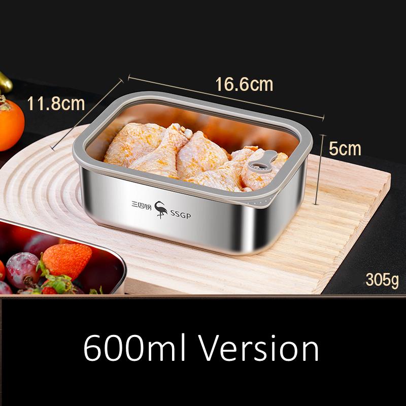 

LFGB сертифицированный контейнер для хранения продуктов из нержавеющей стали 316L с антибактериальным покрытием 99,9%, закаленное стекло, контейнер для хранения продуктов в холодильнике