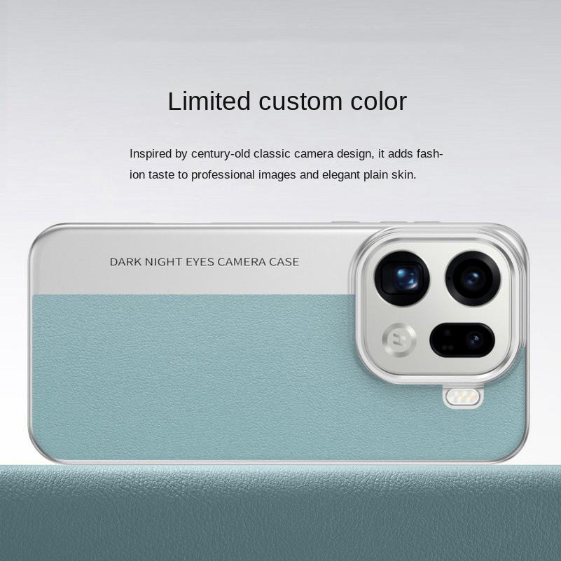 Plain Leather Classic Color-blocked Alloy Lens Heightened Case For OPPO Find X9 Pro X9 X8 Ultra X8s + X8 Pro All-inclusive Cover