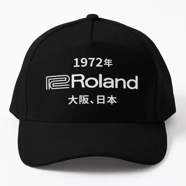 

Roland 1972 Osaka Japan Baseball Cap Hat Solid Color Bonnet Summer Women Snapback Black Hip Hop Mens Boys Fish Casual Black