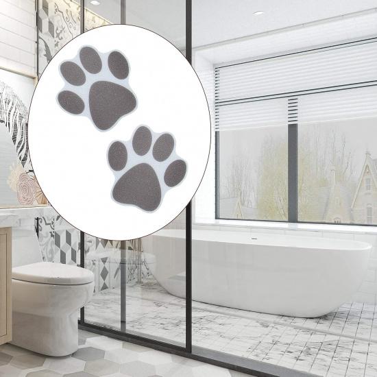 AUEAR, 10 Pack Adhesive Paw Print Bath Treads Non Slip Bathtub Stickers Strong Appliques Anti-Slip Traction to Tubs Decals
