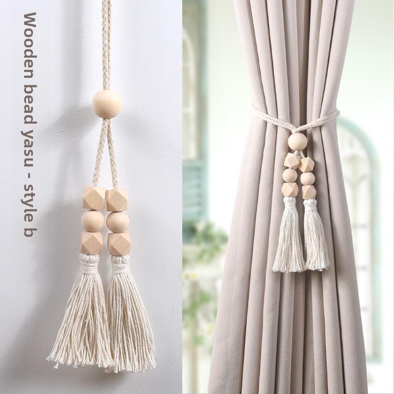 Nordic minimalist curtain tiebacks, boho-chic homestay style. Securely hold sheer curtains, tidy & stylish, adds fresh vibes