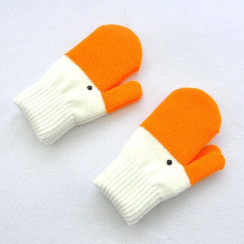 Polyester Winter Knitted Gloves Orange Anti-cold Mittens Creative Cartoon Goose Gloves  Couple