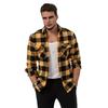 Men Casual Shirt Lapel Long Sleeve Plaid Print Shirt Tops Single Breasted Loose Fit Flap Pockets Shirt Tops