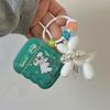 Green Wavy Earphone Case Wireless Bluetooth Nice Dog Charging Box For Apple Airpod 1 3 Pro 2 2nd Cartoon Cute Cover Shell