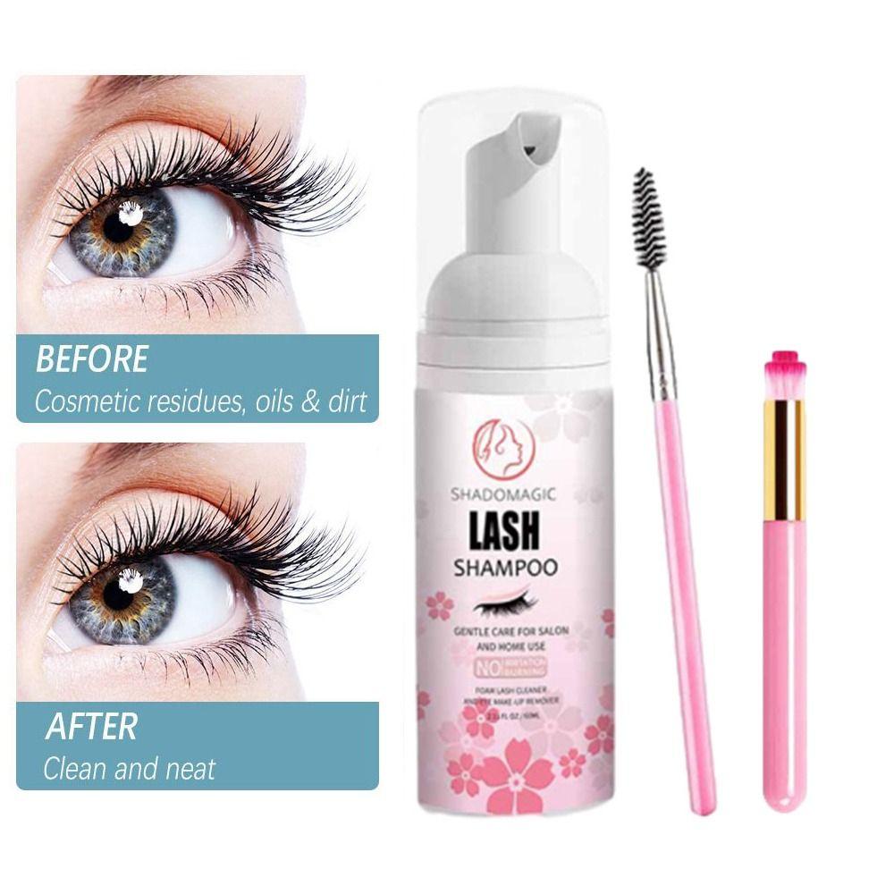 Non-Irritating Eyelash Extension Cleanser Safe Lash Foam Shampoo  for Salon and Home Use