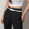 Stylish Adjustable PU Leather Waist Belt for Women Lightweight Thin Design Waistband for Casual Office Travel Outfit
