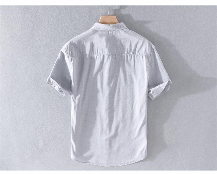 Men's Summer Loose-Fit Cotton Linen Shirt - Japanese Style, Casual Short Sleeve