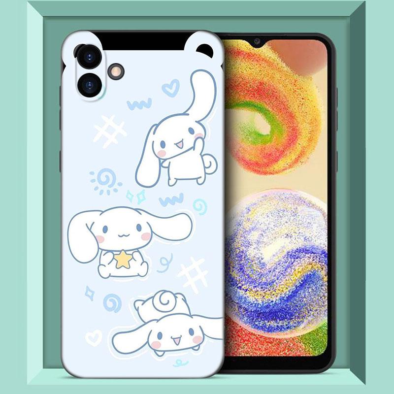 Kawaii Cinnamoroll Black Silicone Phone Case For Samsung Galaxy A01 A03 Core A04 E A02 A05 A10 A20 A21 A30 A50 S A6 A8 Plus A7