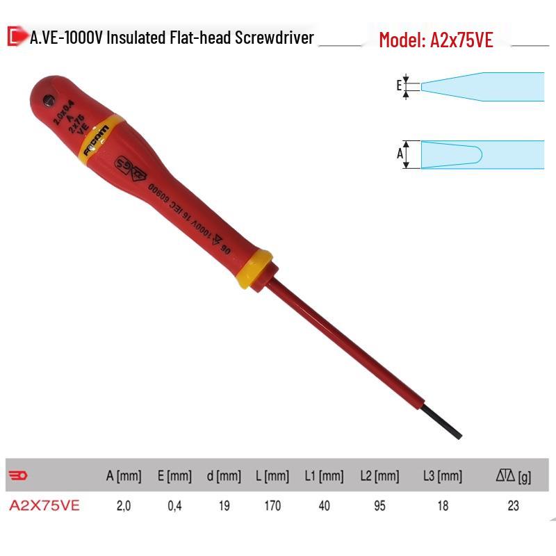 FACOM A-AP.VE 1000V Insulated Flathead Phillips Screwdrivers - Clearance
