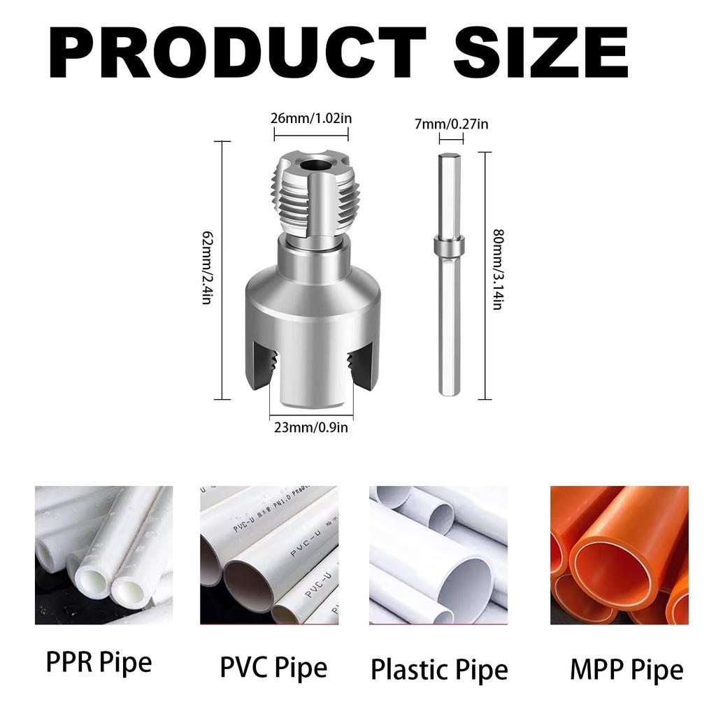 Nástroj na závitování PPR vodovodních trubek 40CR Alloy 3/4 palce Sada závitníků a závitnic pro vnitřní a vnější závity