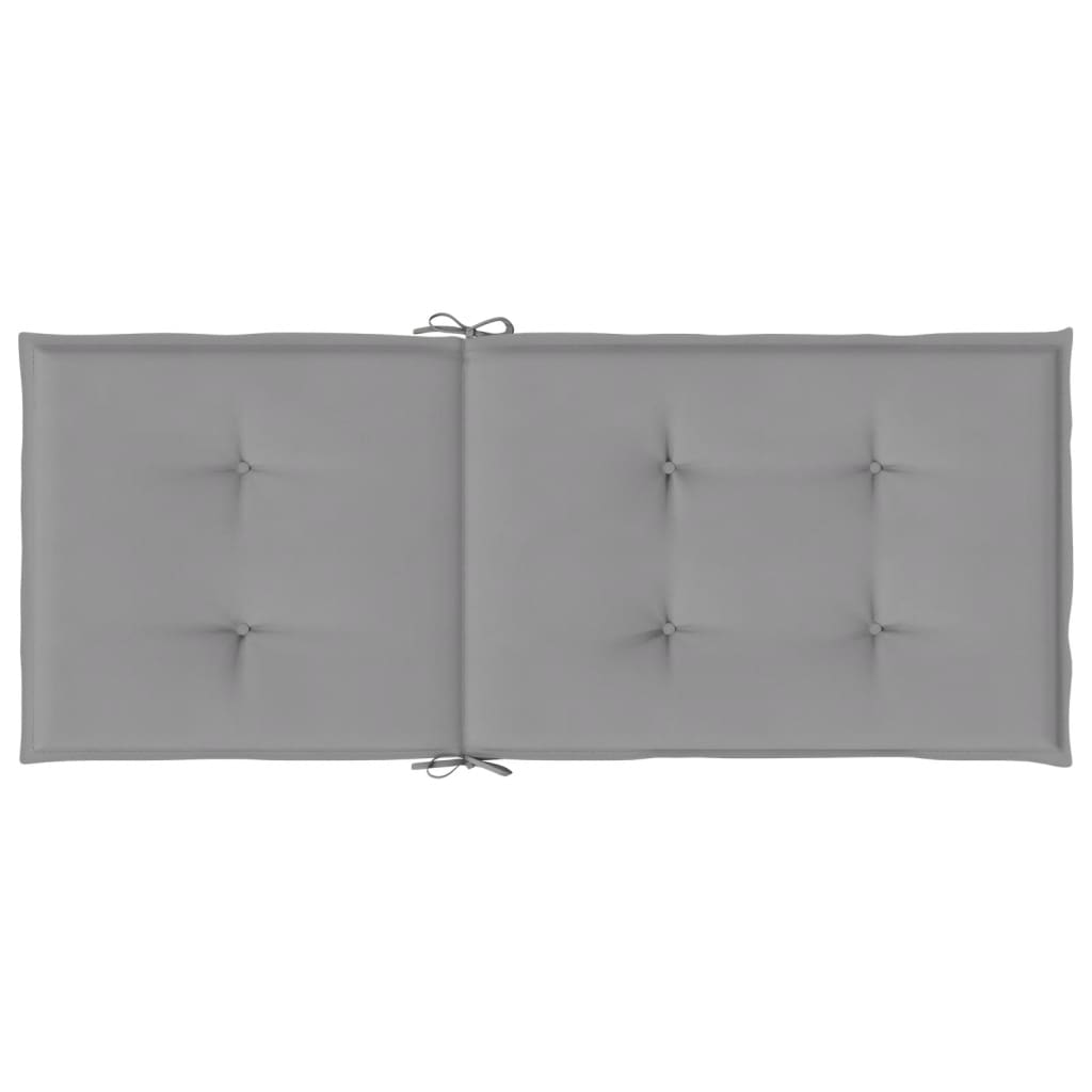 Garden Chair Cushions for High Back Chairs 4 pcs Gray 120 x 50 x 3 cm Fabric