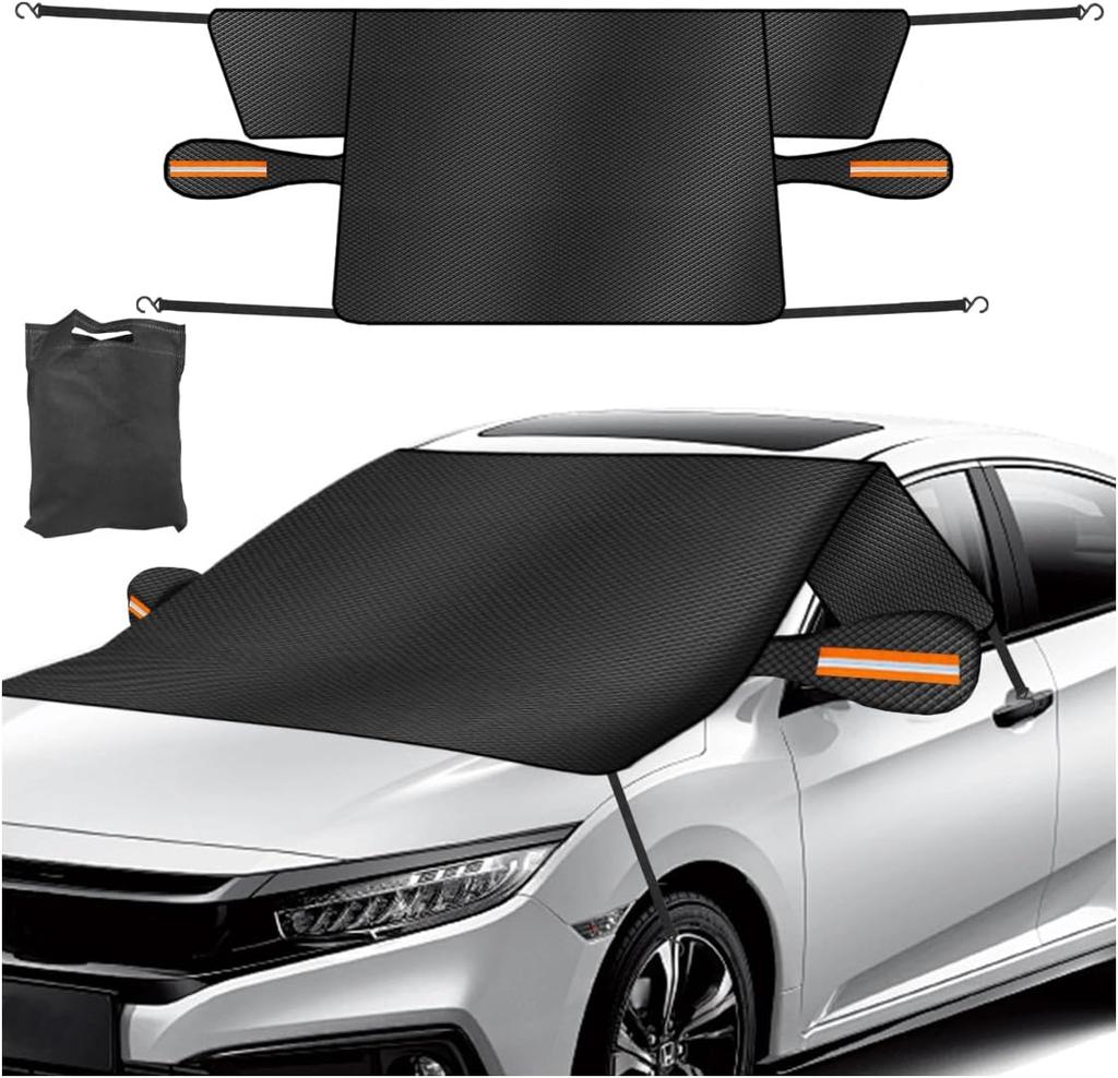 Car Windshield Ice Snow Cover with Magnetic Edges, Heavy Duty Oxford Fabric Windscreen Pro