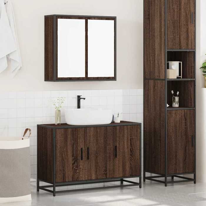 VidaXL Ensemble de meubles de salle de bain 2 pcs Chêne marron 3300894
