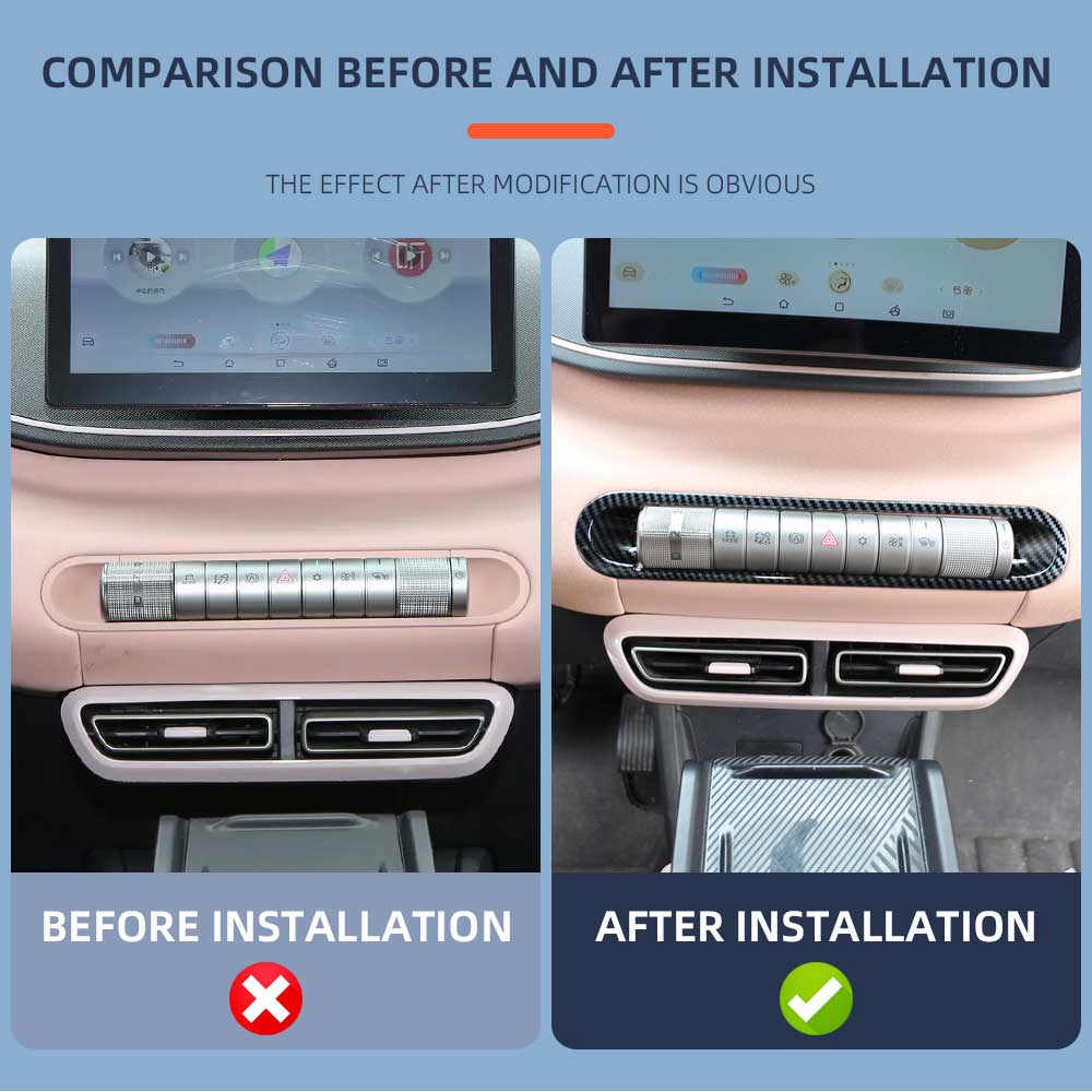 For BYD Dolphin Mini Seagull Dolphin Surf 2025 2025 Center Console Sticker AC Air Button Panel Frame Cover Interior Accessories