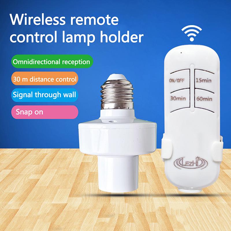 Wireless Remote Control Smart Timer Switch E27 Lamp Holder 110V 220V House Multi Light Switch Baby Room Bedroom Timer Switch