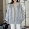 Autumn and Winter New Women Fashion Faux Fur V-neck Coat