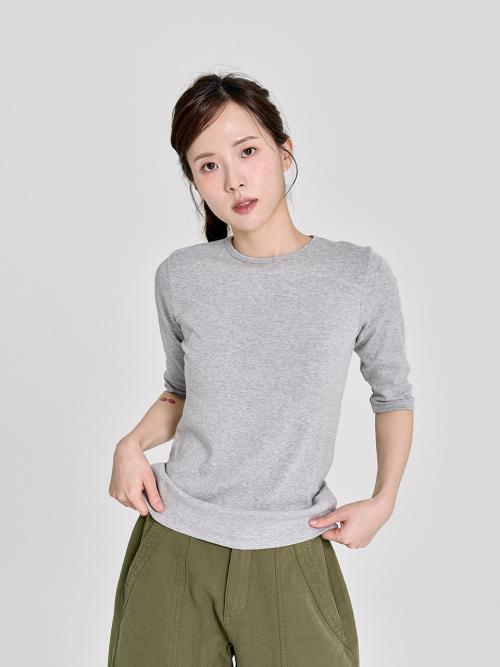 Losiya Lady Simple T-Shirt / Gray