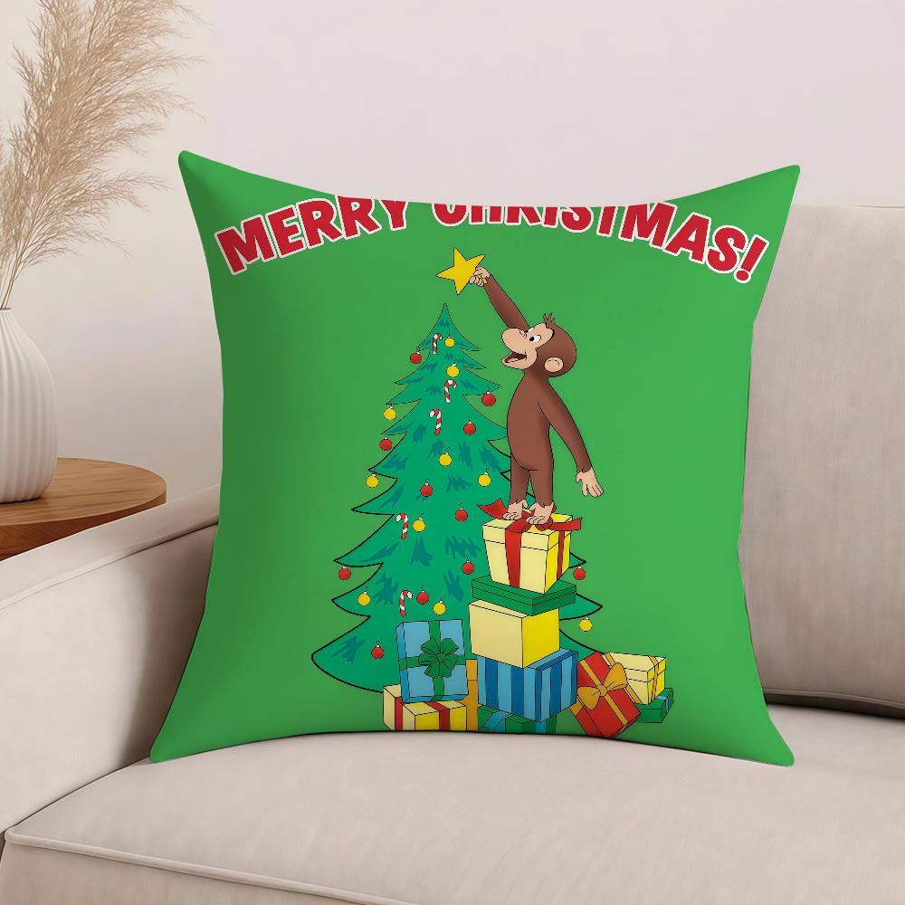 Cartoon C-Curious G-George Pillow Case Office Cushions Suitable For Sofa Car Bedroom Decorative Cushion Cover