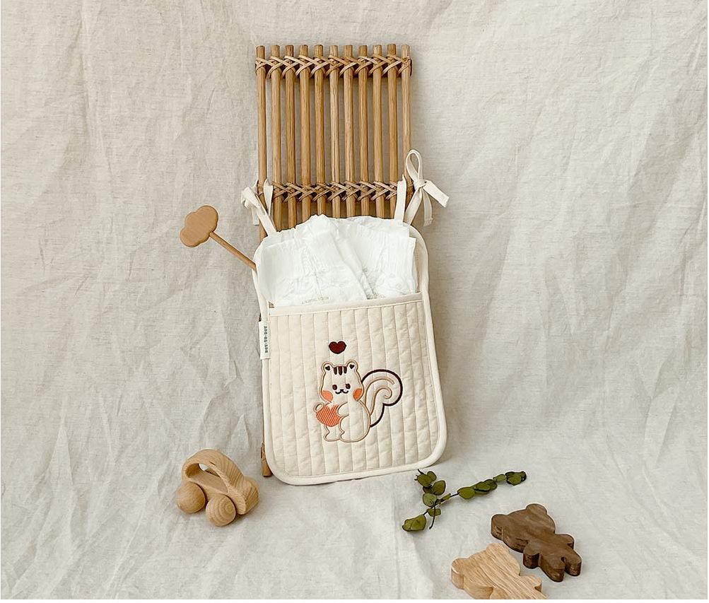 Korean Baby Crib & Stroller Hanging Storage Bag for Diapers, Bottles, and Toys