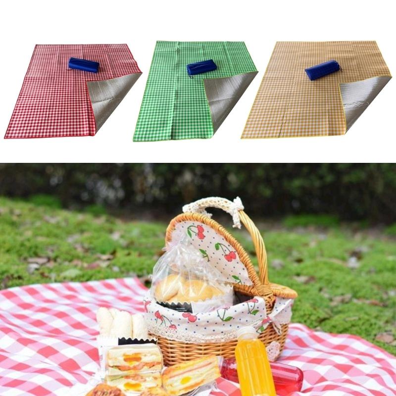 Opvouwbare Draagbare Picknickdeken Handige Mat Geruit Patroon Strandkleed voor Campings