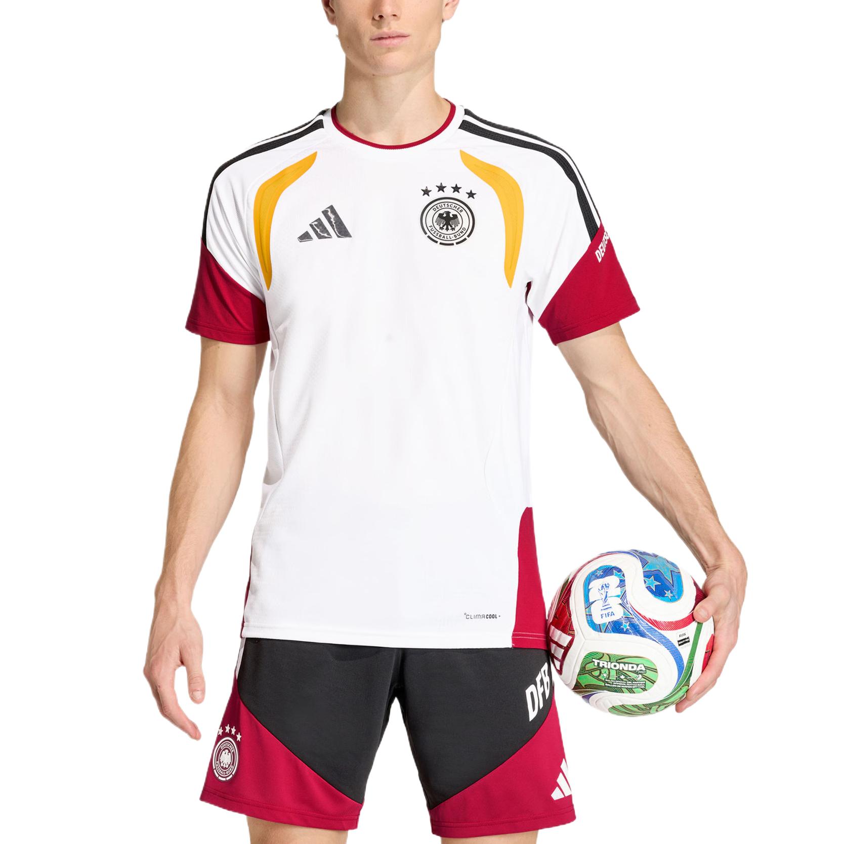 Adidas Germany Tiro Pro Short Sleeve Quick Dry Round Neck Football Shirt Men tops JZ4598 S